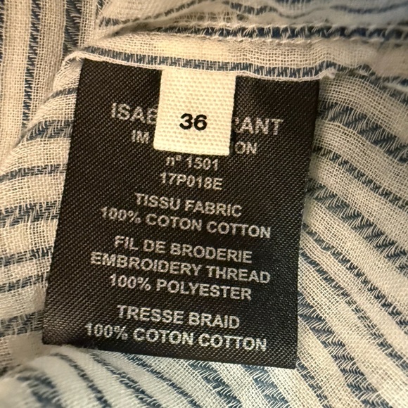 ISABEL MARANT ETOILE Joy Striped Shirt Size Small - Picture 6 of 10
